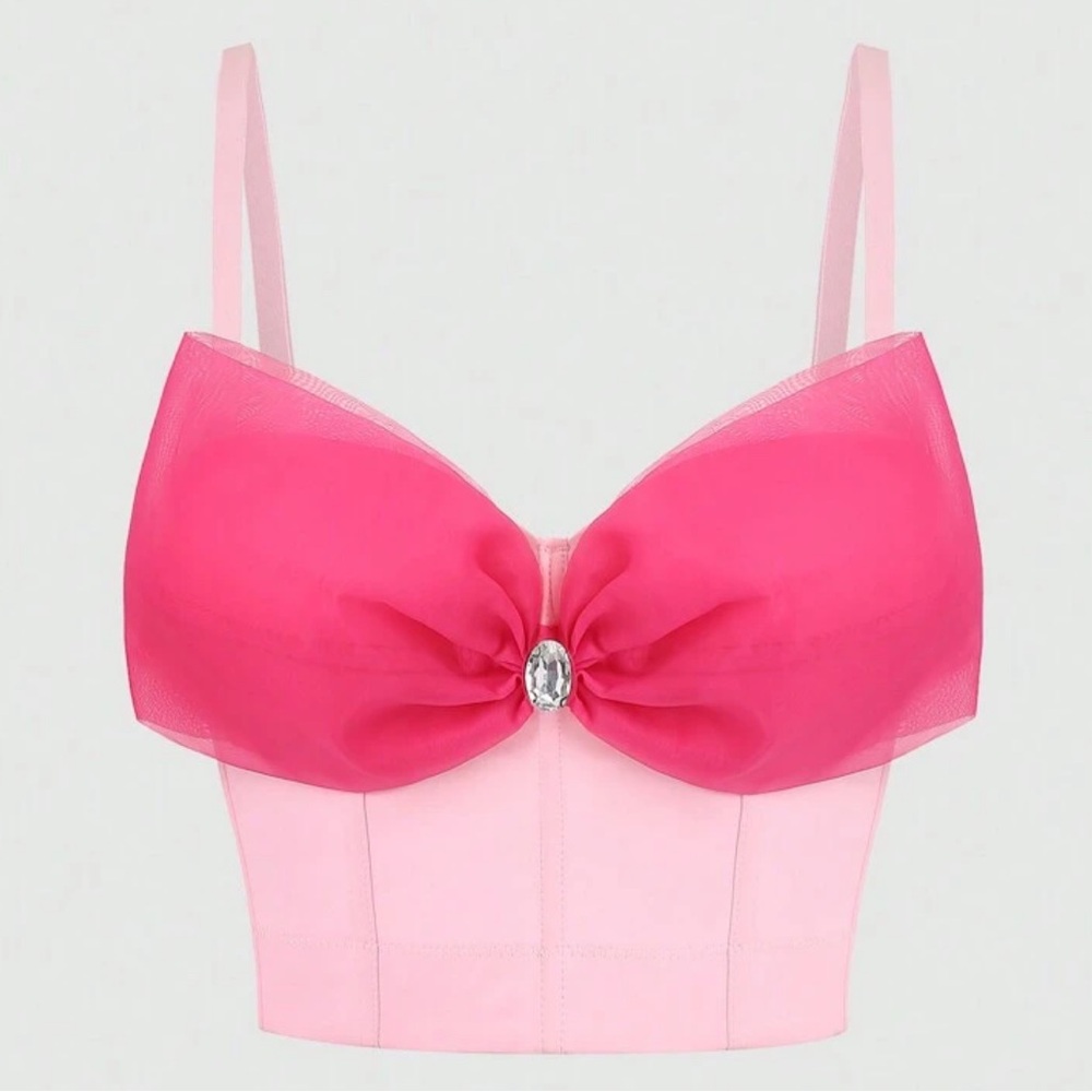 NWT Chiffon Bow Bustier Corset Top